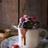 Two Minute Chocolate Mug Cake. A Fancy Cake in a Cup.