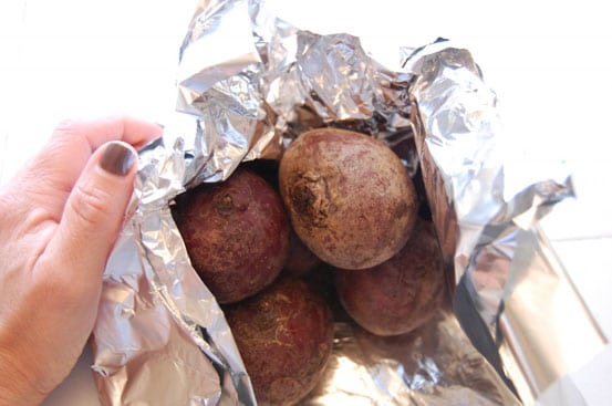 Beets in tinfoil
