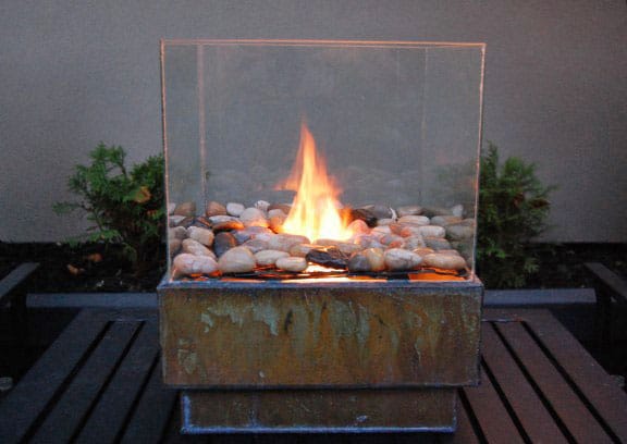 Table Top Fire Pit, Portable Bio Fireplace for Home, Terrace Table