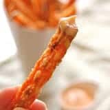 Guaranteed Crispy Sweet Potato Fries &  Sriracha Mayo Dip