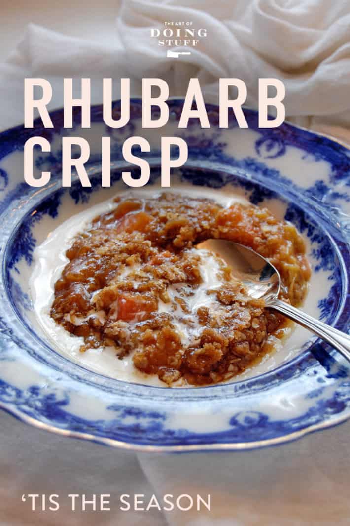 Rhubarb Crisp. A Recipe for Summer\'s Sweet Tart Delight.