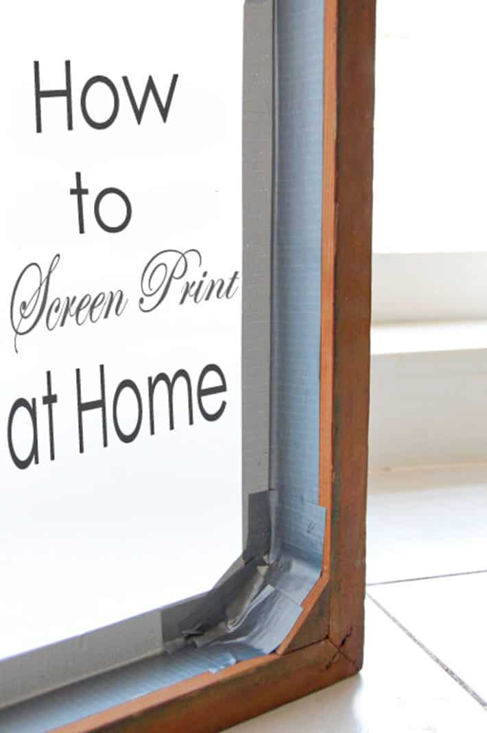 How to screen print at home written on the inside of a printing frame.