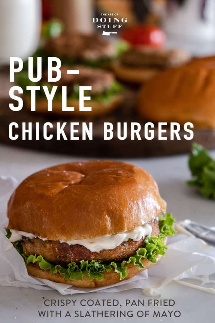 Pub-Style Ground Chicken Burgers.