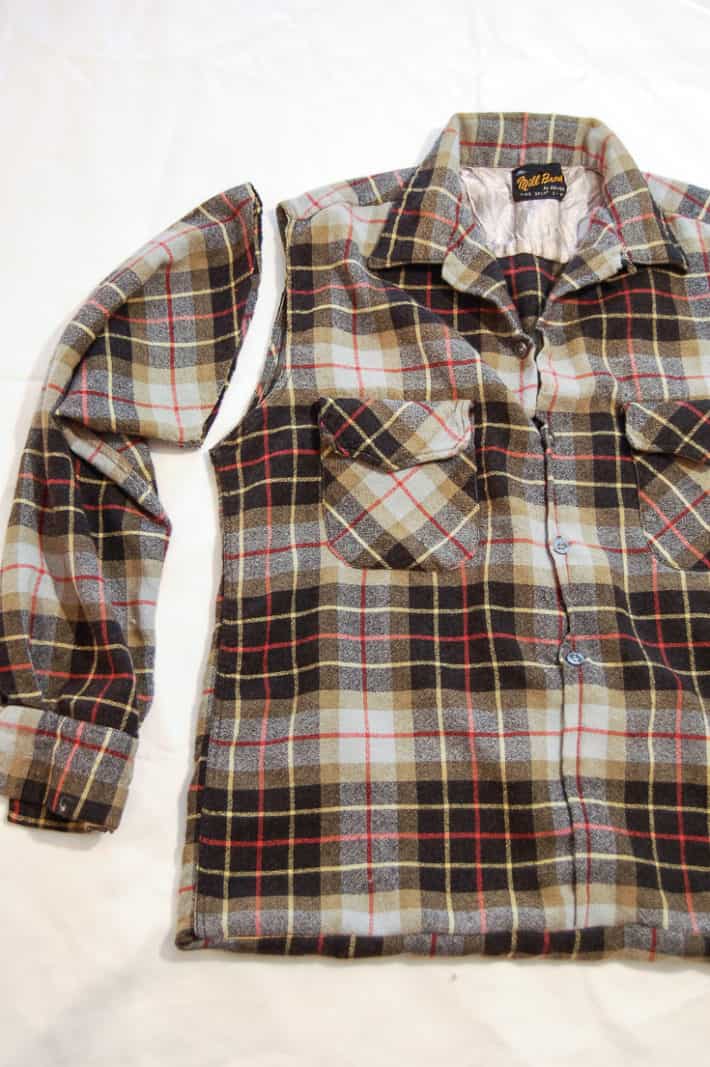 How to turn a flannel shirt into a reuseable shopping bag.