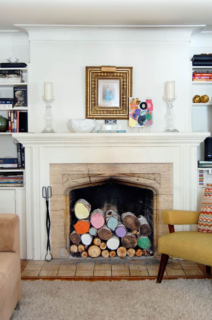 Incorporate Logs | empty fireplace ideas