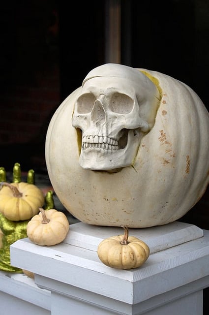 Skull In Pumpkin 2