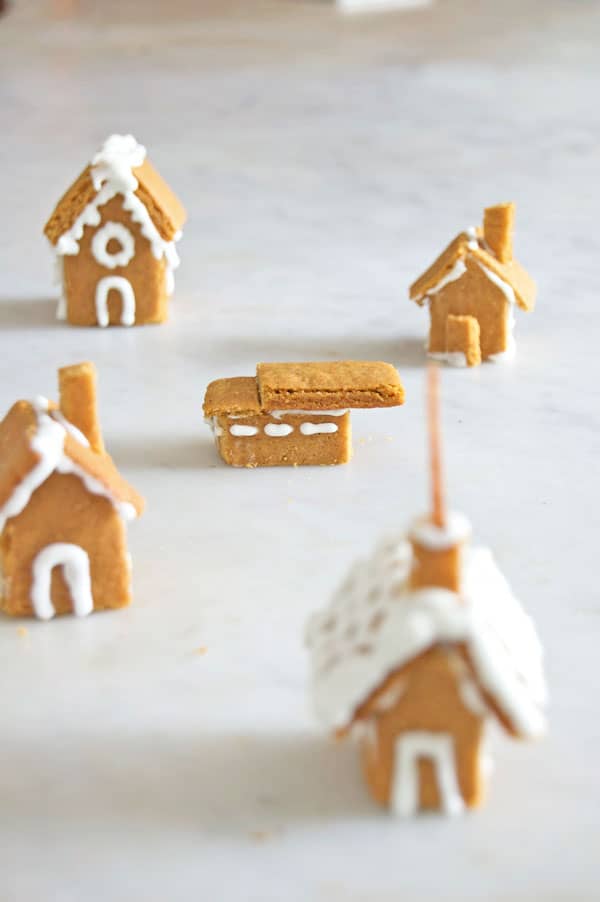 Tiny, mid century modern gingerbread house.