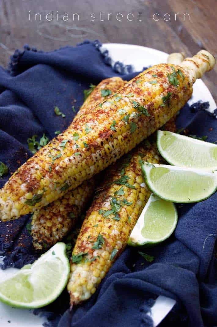 grilled corn with indian spices and limes