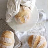 3 loafs of homemade sourdough bread.