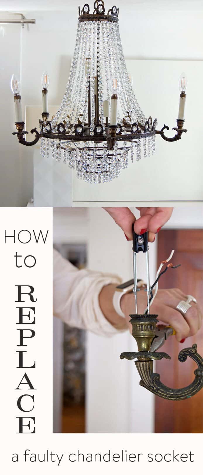 Easy chandelier socket repair. How to replace the socket