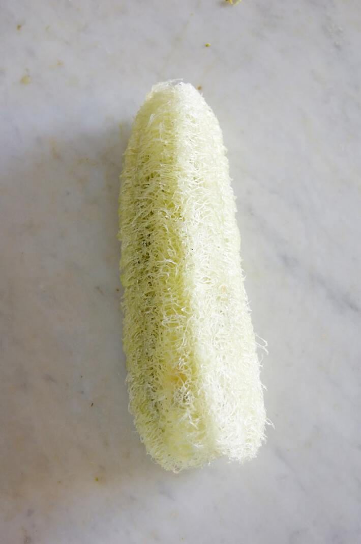 Home grown loofah sponge.