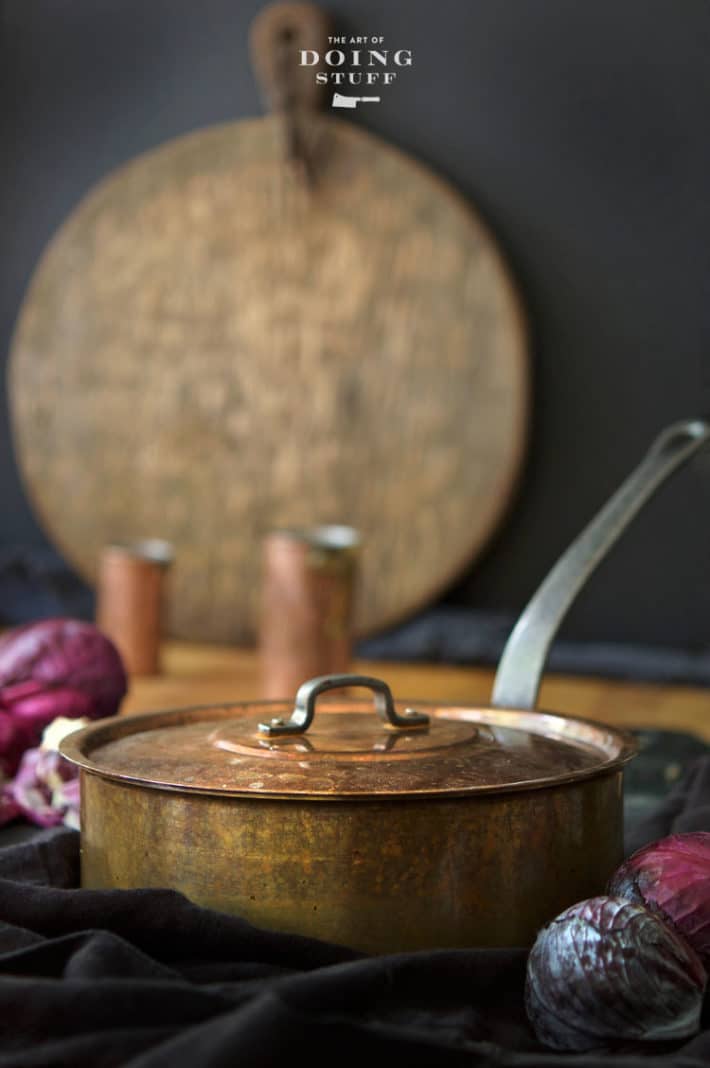 Vintage Copper Casserole Small Solid Copper Pan Casserole