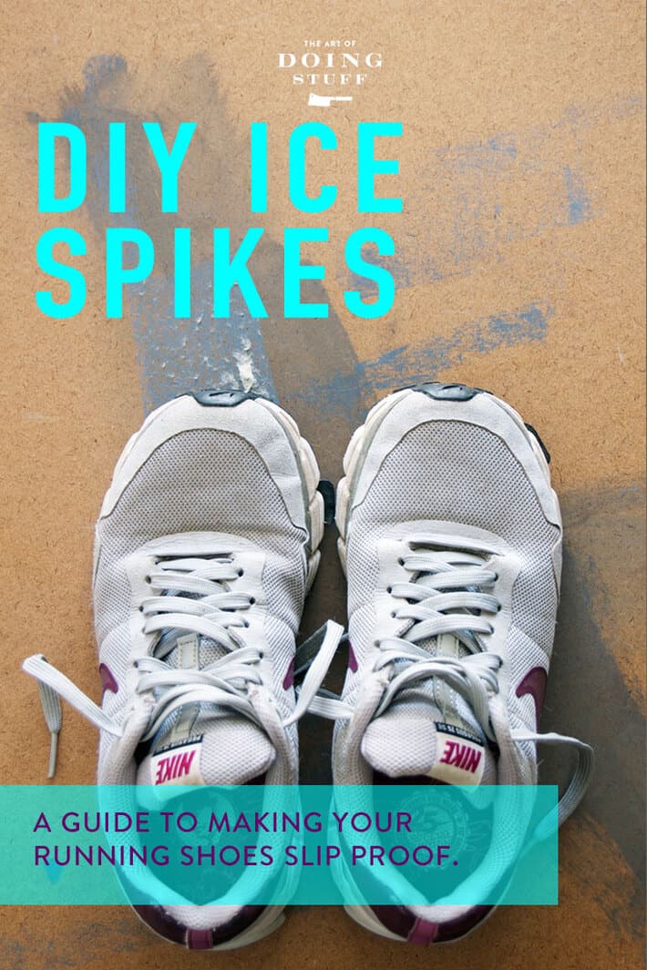 DIY Running Spikes.  Running Shoe Hack for Winter Running.