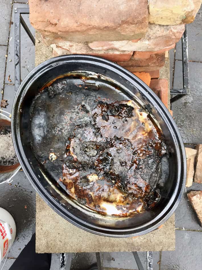 The new maple syrup grades explained and simplified. Burned pan of maple syrup.