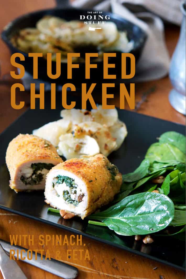 Spinach Stuffed Chicken With Gooey Cheese.