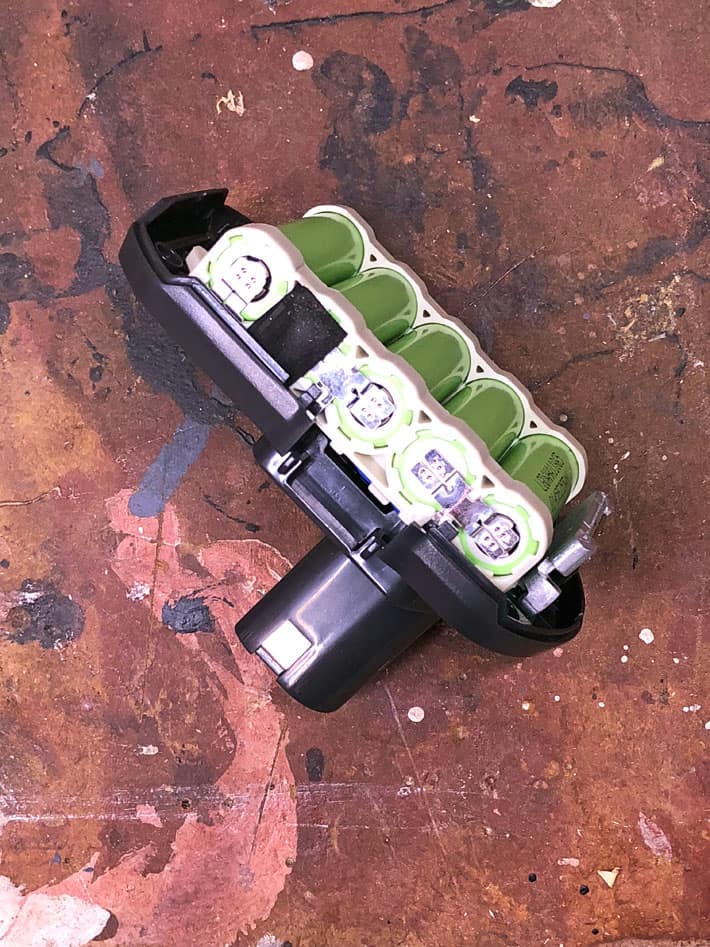 5 cells of individual batteries inside an 18 volt battery.