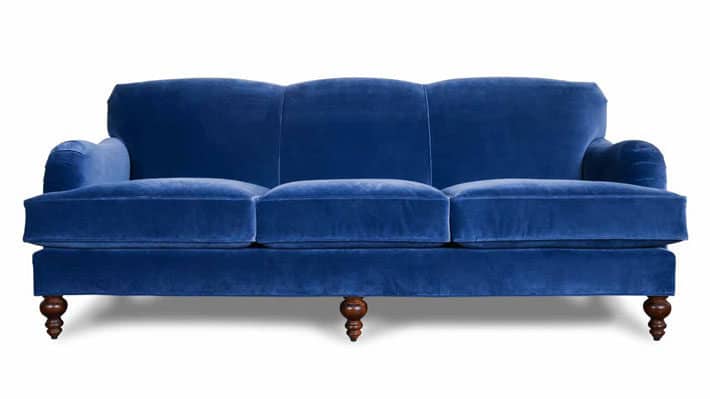 A Guide To The English Roll Arm Sofa, Tufted Rolled Arm Sofa Blue