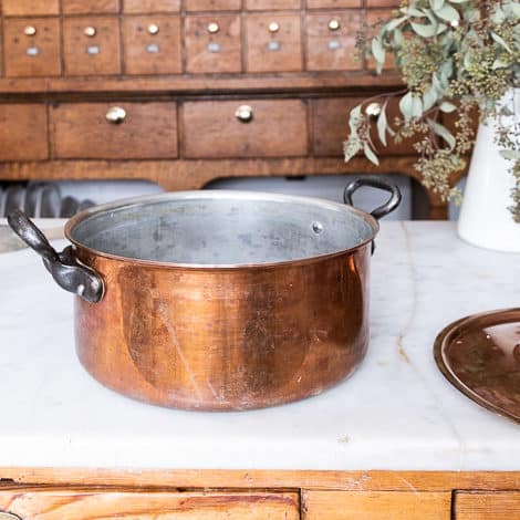 Small Vintage Copper Pots With Handles Three Heavy Graduated Sauce