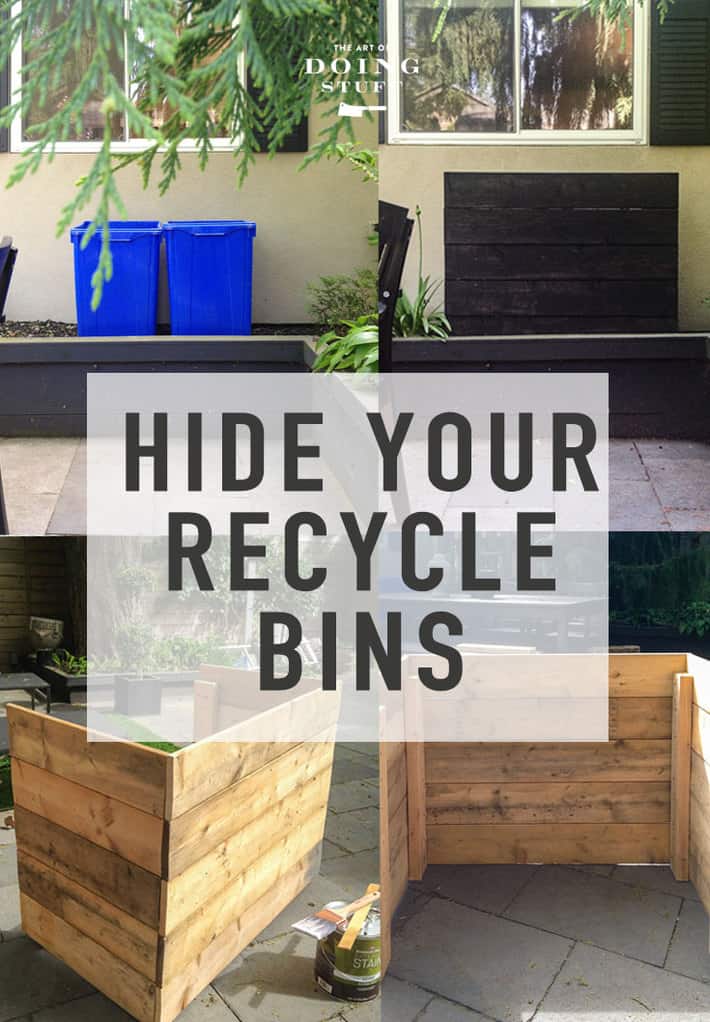 How to Hide Recycle Bins.  A DIY Recycle Bin Cover.