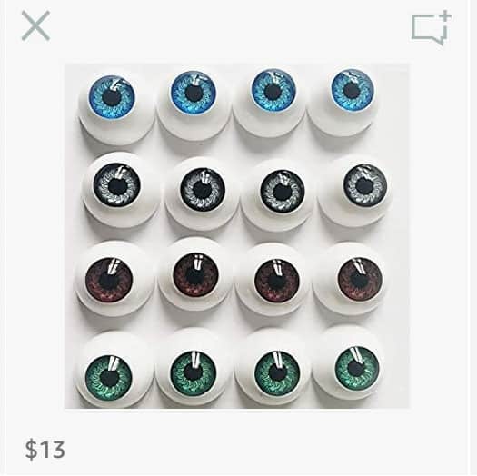 Plastic eyeballs