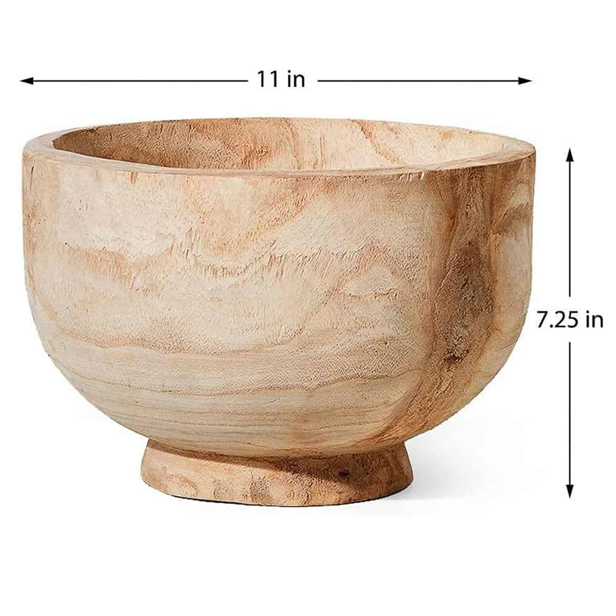 Large wood footed bowl